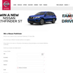 Win a Nissan Pathfinder ST Worth $47,586 from Nissan [WA]
