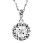 Double Halo Diamond Pendant Necklace in Sterling Silver $39.40 (Inc GST & Delivery, Was $173.46) @ JCPenney