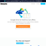 50% off Insync (Google Drive/M$ One Drive Client for Linux) $14.99 USD (~$22 AUD) @ InSync HQ