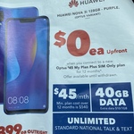 $0 Upfront Huawei Nova 3i 128GB Purple on $45/Month 40GB Data Optus Mobile 12-Month Plan (Min $540) @ Harvey Norman