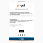 Goget CBD Discounts | 40% off Cars Overnight | 40% off CBD Cars for Bookings of 3 Days or More