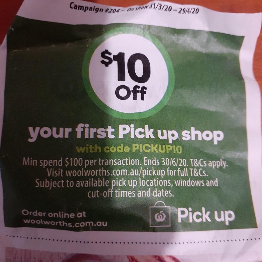 10 off 100 Minimum Spend On Your First Click and Collect Order