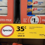 [NSW] Coles Malted Milk Biscuit $0.35 @ Coles Kirrawee