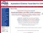 CashBack $100 for Online Booking Cathy Pacific Adult International Return Airfare to China EX AU
