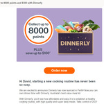 Get up to 8000 Points & $100 off with Dinnerly + Free Delivery on The First Box @ Everyday Rewards