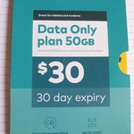 Optus Data Only Prepaid Plan 25GB SIM $15 @ Kmart