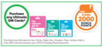Up to 2000 Points (Worth $10) on Ultimate Her, Home, Style, Him, Student, Teen, Active, Kids or Eats Gift Card @ Woolworths