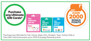 20x Everyday Rewards Points with Select Gift Cards Now!