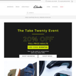 20% off Shoes with Minimum $80 Spend + Free Shipping with $99 Spend @ Clarks