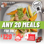 [NSW, VIC, QLD] Any 20 Healthy Pre Made Meals $129.99 Delivered @ Cooked Up