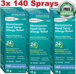3 x 140 Dose Mometasone + Bonus Generic Zyrtec or Claratyne or Paracetamol or Iburprofen $43.99 Delivered @ PharmacySavings