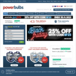 25% off Sitewide + Delivery ($0 with $25 Order) + Customs Duty @ Power Bulbs
