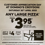 [VIC] Traditional/Plant Based/Value/Max Pizzas $3.95ea Pickup, 2 Sides for $4 @ Domino’s (Croydon)