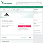 adidas: 25% Upsized Cashback (Exclusions Apply) @ TopCashBack AU
