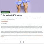 Bonus 1900 Everyday Rewards Points for Shopping in-Store or Online at Woolworths