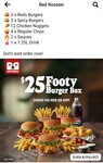 $25 footy burger box available Fridays@ Red rooster
