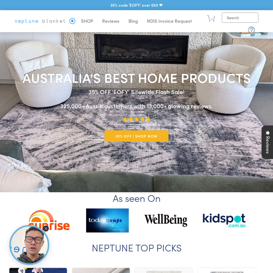 35 off 50 Min. Spend, Free Delivery Neptune Blanket OzBargain