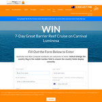 Win a 7-Day Great Barrier Reef Cruise on Carnival Luminosa (Ex-Brisbane) Worth $2,968 from Cruise Megastore