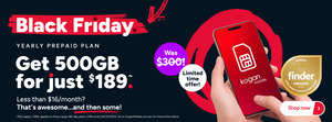 365 Days Prepaid SIMs - 140GB $109, 300GB $159, 500GB $189 @ Kogan