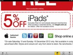 5% off iPads @ Target - iPad (4th Gen) 16GB Wi-Fi $474.05 (Possibly $439.05 with Other Offers)