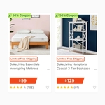 50% off Clearance Furniture (Bed Frame, Bookcase, Mattress), Free Delivery to Metro Areas @ DukeLiving via MyDeal