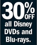 30% off All Disney DVDs and Blu-Rays at Target - The Little Mermaid DVD $14