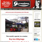 2 X 200g Bags of Geronimo Jerky Original and Buckshot for $44 with FREE POST