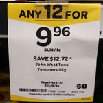 John West Tuna Tempters 95g 12 Cans for $9.96 ($0.83 Each!) @ Woolworths Strathfield NSW