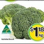 Woolworths Australian Broccoli Only $1.18/Kg Instore or $0.22/Ea Online VIC ONLY ENDS TUESDAY