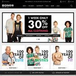 BONDS 30% OFF Most Clothing