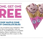 Buy 1 Get 1 Free - 1 Scoop 'Berry Chocolate Bliss' Waffle Cone @ Baskin Robbins