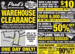 Paul's Warehouse Clearance Sale