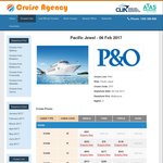 P&O Pacific Jewel 2 Night Cruise Melbourne-Sydney 6/2/17 $79 inside, $89 outside PP ts @ Cruise Agency