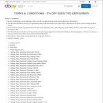 5% off Aussie Sellers in eBay in Selected Categories from Aussie Sellers (Minimum Spend $30)