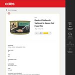 Desire Canned Cat Food (Pure Tuna & Whitemeat, Chicken, Seafood, Prawn, Tuna and Salmon) $0.93 Per Can Online/ in Store Coles