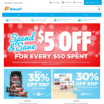 $5 off for Every $50 Spent @ Amcal (Excludes Optifast and Everyday Low Price Items)