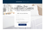 Win Two $1,000 Sheridan Outlet Gift Cards from Sheridan 