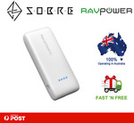 Extra 5% off - RAVPower 12000mAh 2 USB Port Power Bank WHITE $41.46 Delivered @ SOBRE eBay Store