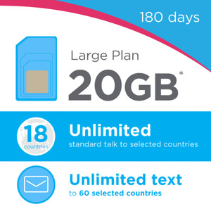 LEBARA Large Plan – 180 Day Starter Pack for $119.00 - 20GB Data and ...