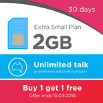 Lebara Extra Small Plan - Buy One Get One Free - 30 Days Starter Pack $14.90 (Unlimited Calls, SMS, 2GB/Month)