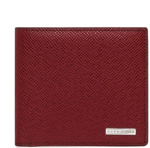 hugo boss signature embossed leather 8cc billfold wallet