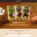 Win a Creamy Milk, Coconut or Dark Salted Chocolate Block from Whittaker's
