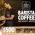Win 1 of 20 $500 Gift Cards from Jack's Cafe with Purchase [ACT]