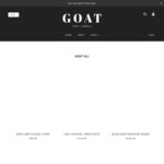 15% off Sitewide (T-Shirts, Track Pants & Hoodies) + Shipping ~$9.99 @ Goat The Label