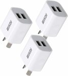 WIKDJ 3Pack USB Wall Charger $12.99 (Was $19.99) + Delivery ($0 with Prime/ $39 Spend) @ Wong Direct via Amazon