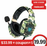 ONIKUMA K8 Gaming Headset Wired Stereo Headphones US$19.99 (~A$26.87) Delivered @ Hekka