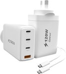 Zyron Powastone 4-Port (3C1A) 120W GaN USB Charger (White) + USB-C Charging Cable $79.99 Delivered @ Zyron Tech via Amazon AU