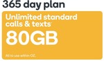 Kogan Mobile Small 365-Day Plan with 80GB Data $109 (Recharge, eSIM or SIM Pack) @ Kogan