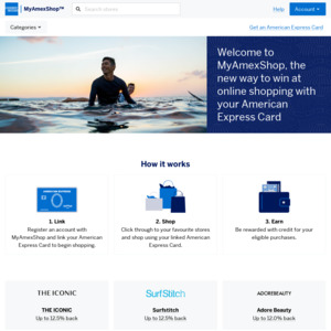Earn up to 12.5% Cashback at Select Retailers with an American Express Card via MyAmexShop