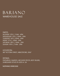 Bariano store warehouse sale